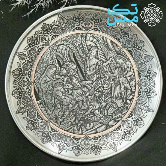 بشقاب مسی قلم زنی استاد رسولی 020