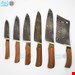 ست 6 عددی چاقوی آشپزخانه و ساطور زنجان طرح دمشقی 2