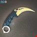 چاقوی کمپینگ کارامبیت(Karambit) دسته طلایی با غلاف