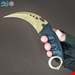 چاقوی کمپینگ کارامبیت(Karambit) دسته طلایی با غلاف