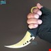 چاقوی کمپینگ کارامبیت(Karambit) دسته طلایی با غلاف