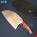 چاقوی سرآشپز مدل صربستانی( المازان Almazan knife ) دسته پادوک سفارشی استاد منفرد (غلاف دارد)
