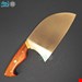 چاقوی سرآشپز مدل صربستانی( المازان Almazan knife ) دسته پادوک سفارشی استاد منفرد (غلاف دارد)
