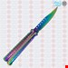 چاقوی پروانه ای هفت رنگ سایز بزرگ 005 butterfly knife