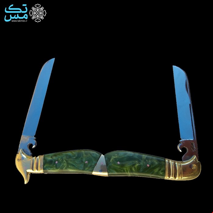 چاقوی قلمتراش دسته اپوکسی طرح دو سر پرنده استاد صادق 038