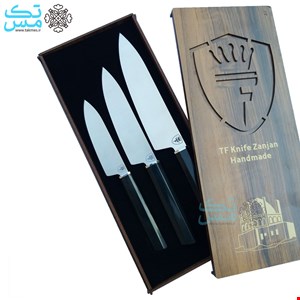 ست 3 عددی چاقوی آشپزخانه TF زنجان بهمراه جعبه چوبی