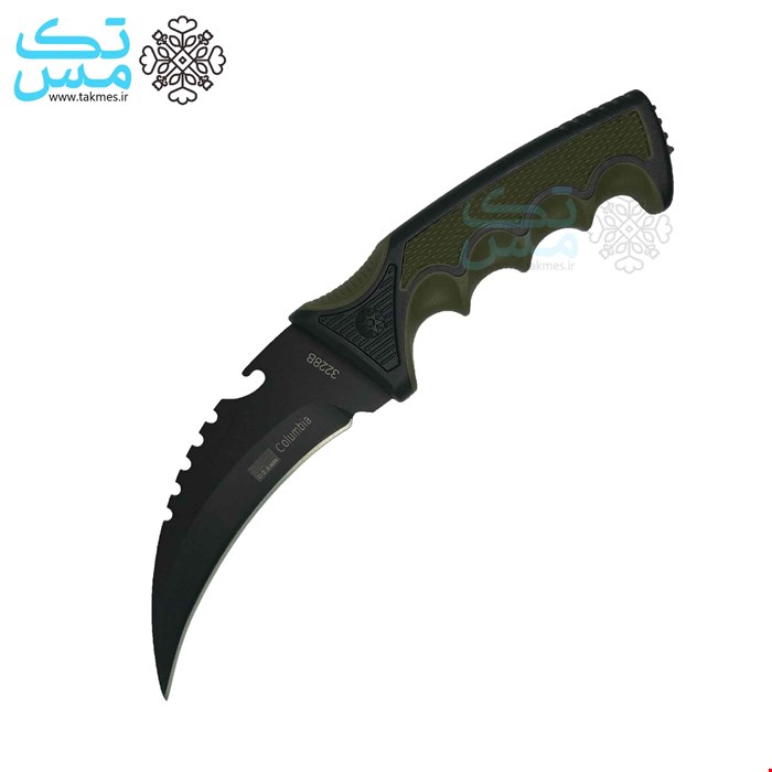 چاقوی کمپینگ کارامبیت(Karambit) دسته سبز(3228B) با غلاف