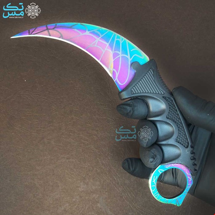 چاقوی کمپینگ کارامبیت(Karambit)  هفت رنگ با غلاف