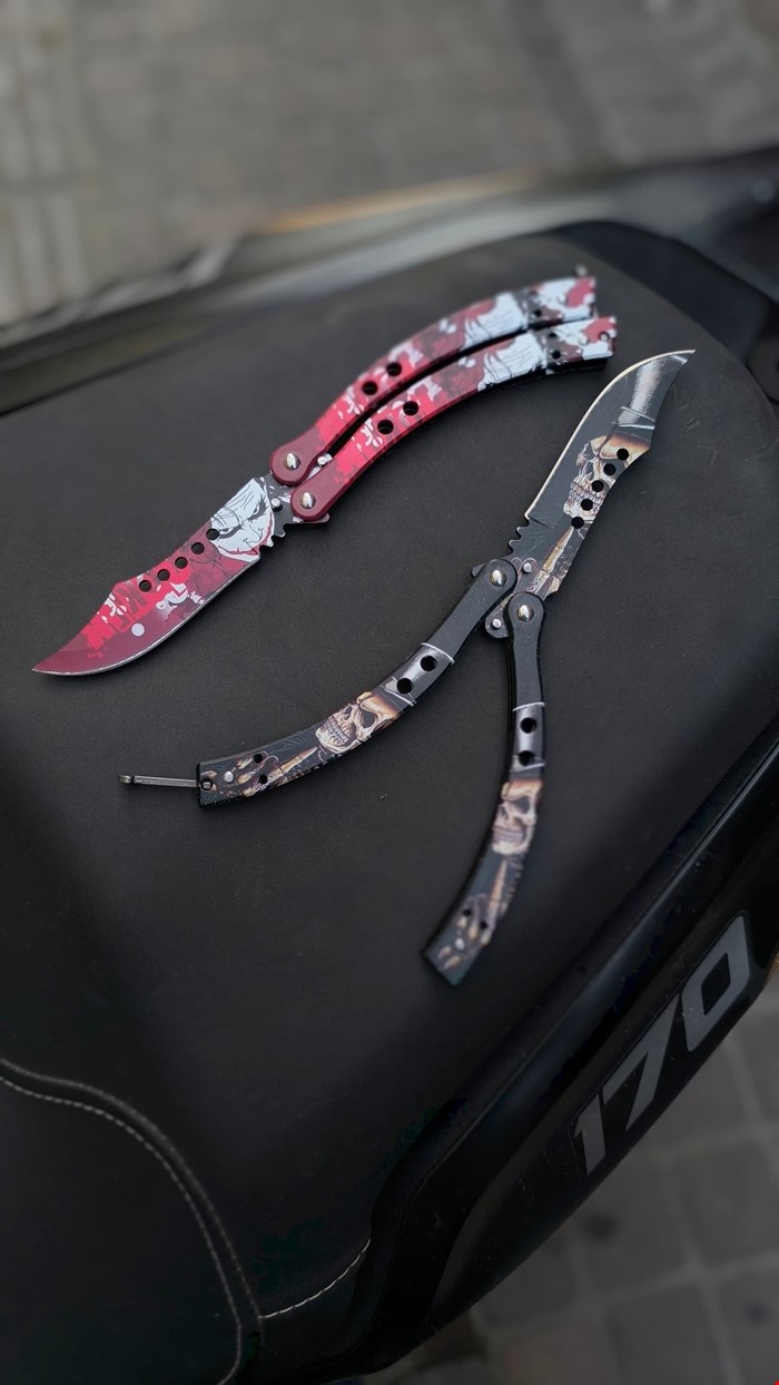 چاقوی پروانه ای جوکر سایز بزرگ (22 سانتی) 001 butterfly knife