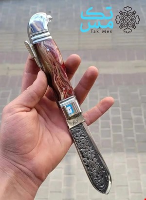 چاقوی سفارشی کنده کاری شده استاد ابوالفضل سلیمانی 024