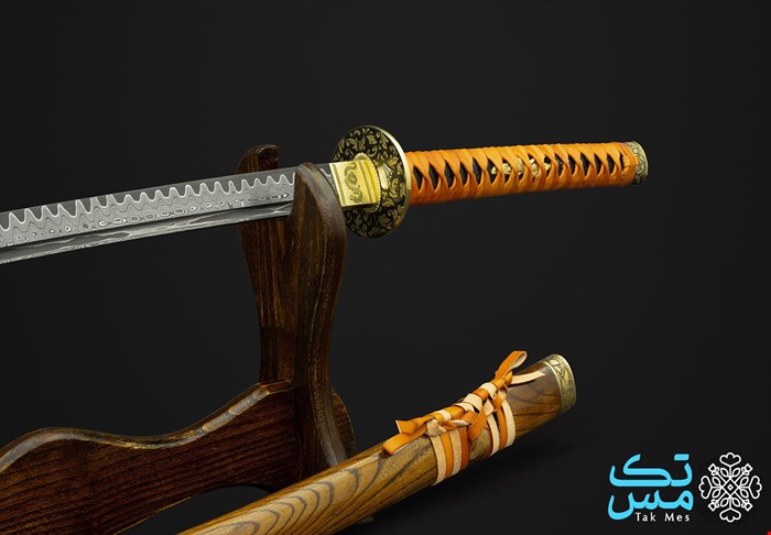 شمشیر سفارشی سامورایی Akihira Damascus Katana (DMC) 
