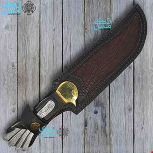 چاقو شکاری طرح پرنده (Sparrow)  استاد سرابی بهمراه غلاف  014
