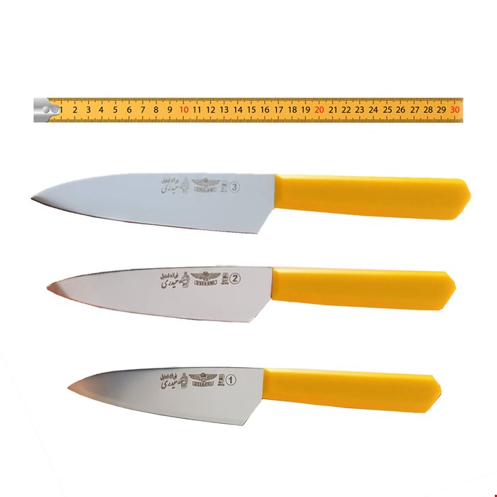 ست 3 عددی چاقوی آشپزخانه دسته پلاستیک حیدری