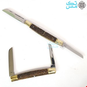 چاقوی قلمتراش دو تیغه استاد صادق زنجانی دسته استخوان  