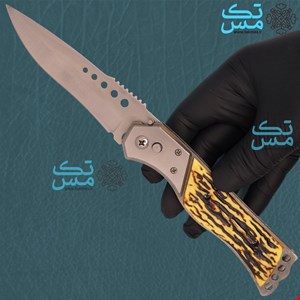 چاقوی ضامن فشاری کلمبیا دسته طرح شاخ گوزن سایز بزرگ