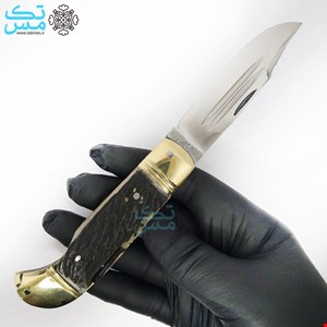 چاقوی تاشوی ضامندار دسته استخوان استاد مرادلو 030