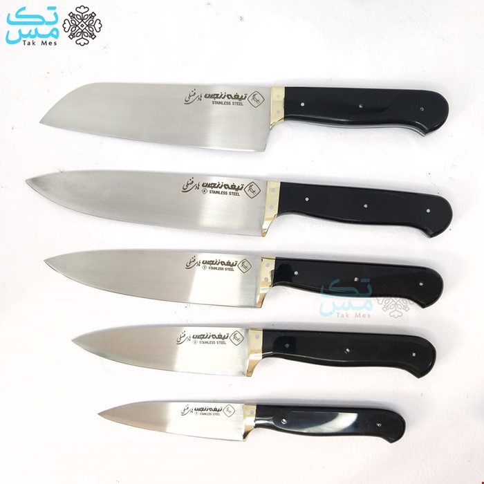 ست 5 عددی چاقوی آشپزخانه استیل هادی فضلی (مشکی)