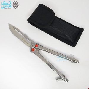 چاقوی پروانه نقره ای درجه یک مدل لانگ butterfly knife
