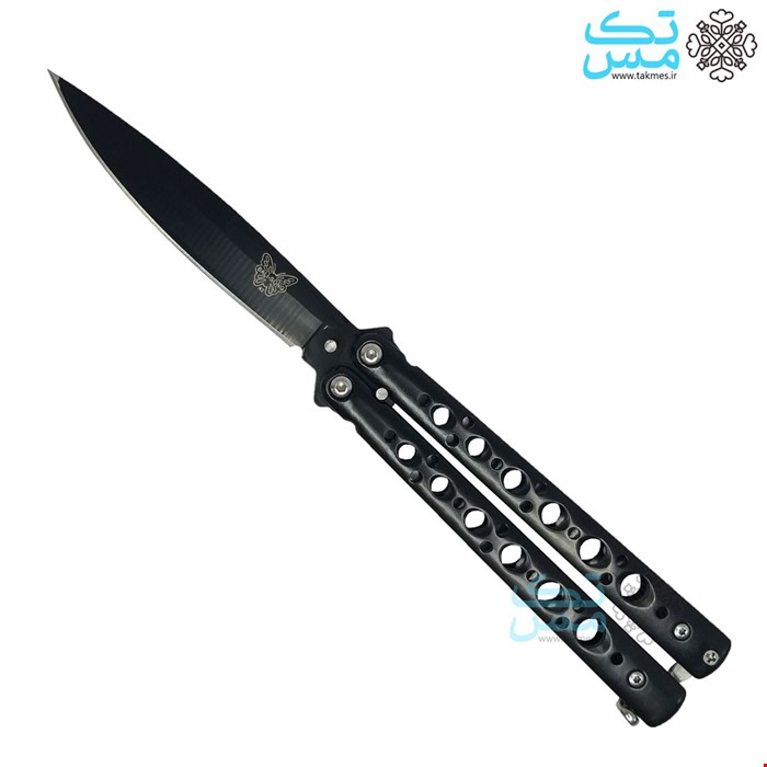 چاقوی پروانه ای مشکی سایز بزرگ (22 سانتی) 006 butterfly knife