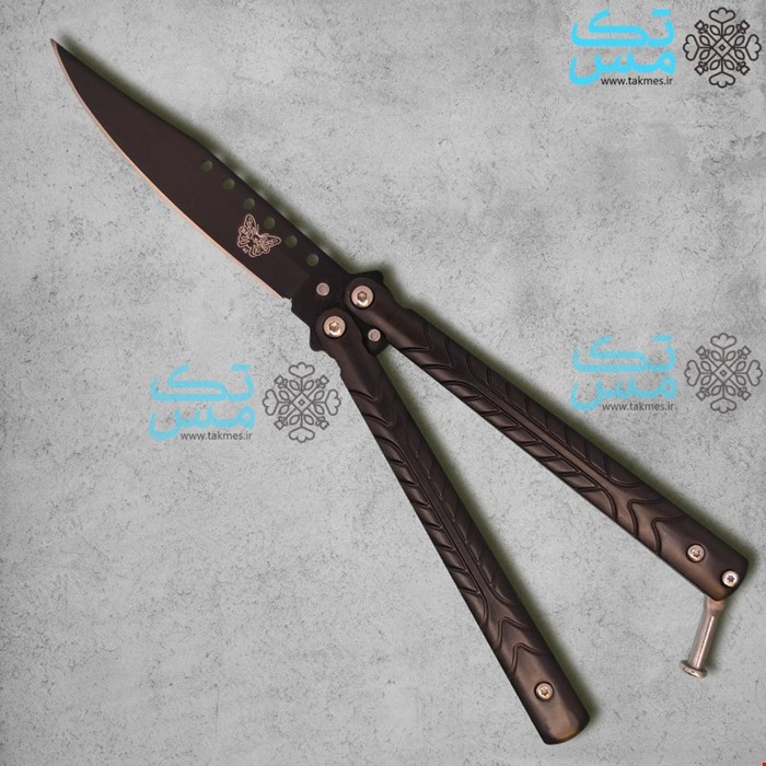 چاقوی پروانه ای مشکی سایز بزرگ 004 butterfly knife