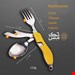 ست قاشق چنگال وچاقو سفری تاشو(زرد)