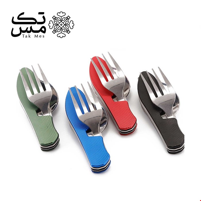ست قاشق چنگال وچاقو سفری تاشو